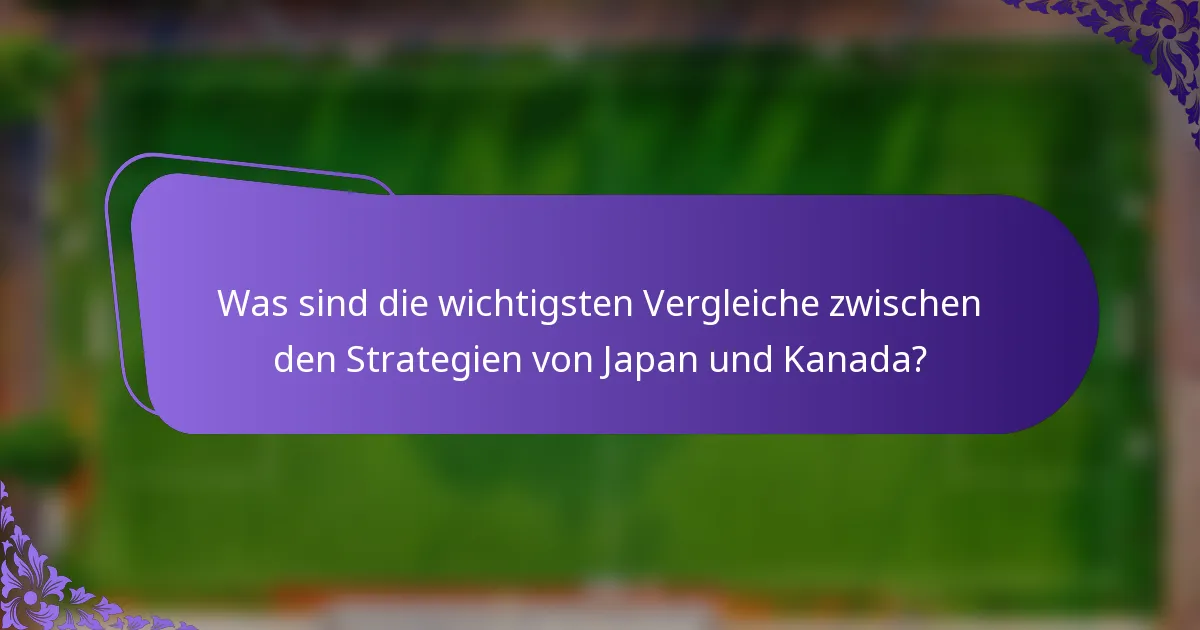 Was sind die wichtigsten Vergleiche zwischen den Strategien von Japan und Kanada?