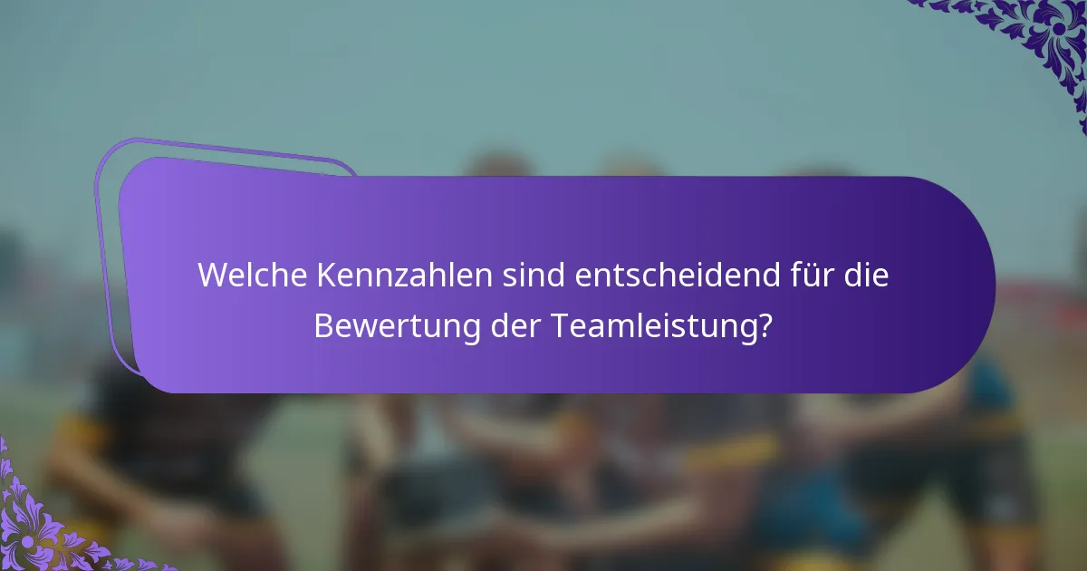 Welche Kennzahlen sind entscheidend für die Bewertung der Teamleistung?