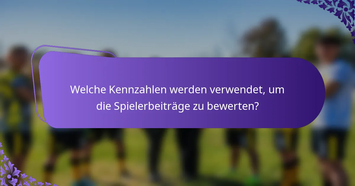 Welche Kennzahlen werden verwendet, um die Spielerbeiträge zu bewerten?