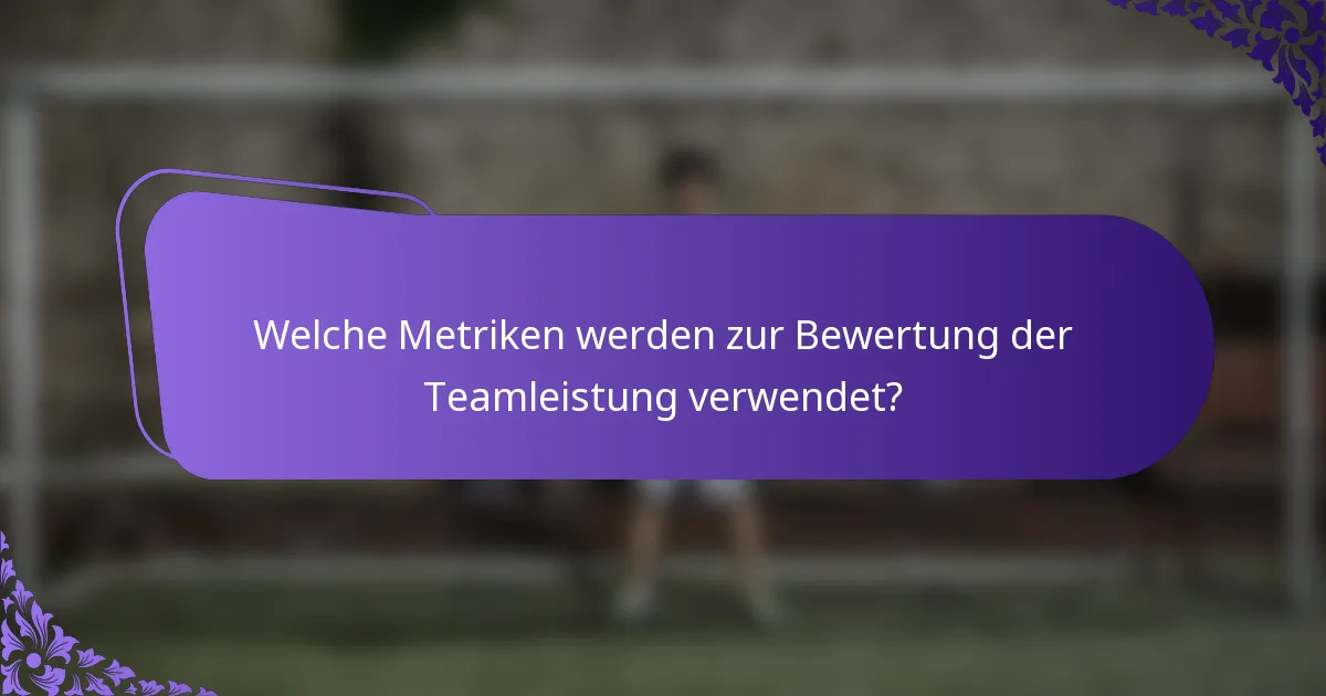 Welche Metriken werden zur Bewertung der Teamleistung verwendet?