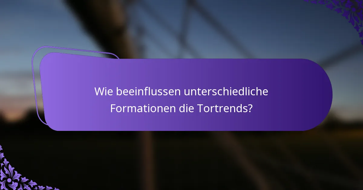 Wie beeinflussen unterschiedliche Formationen die Tortrends?