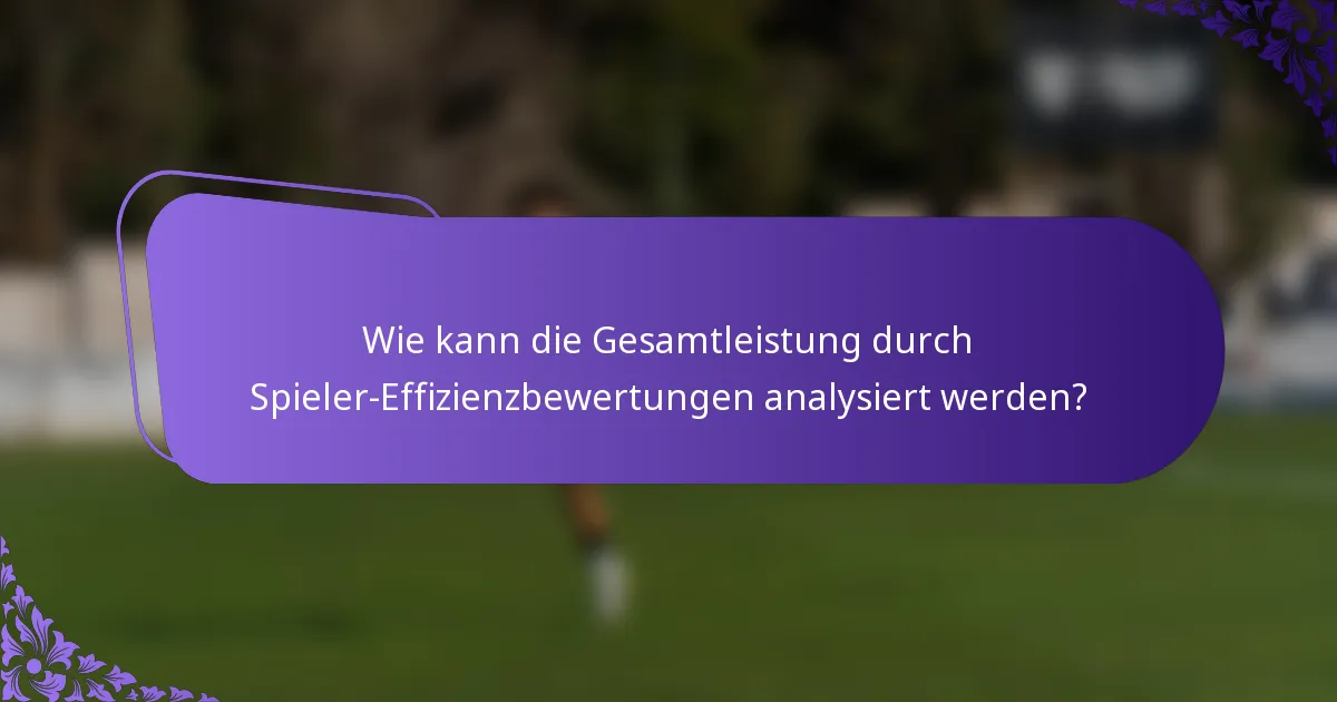 Wie kann die Gesamtleistung durch Spieler-Effizienzbewertungen analysiert werden?