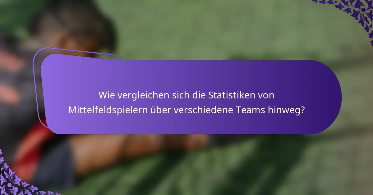 Wie vergleichen sich die Statistiken von Mittelfeldspielern über verschiedene Teams hinweg?